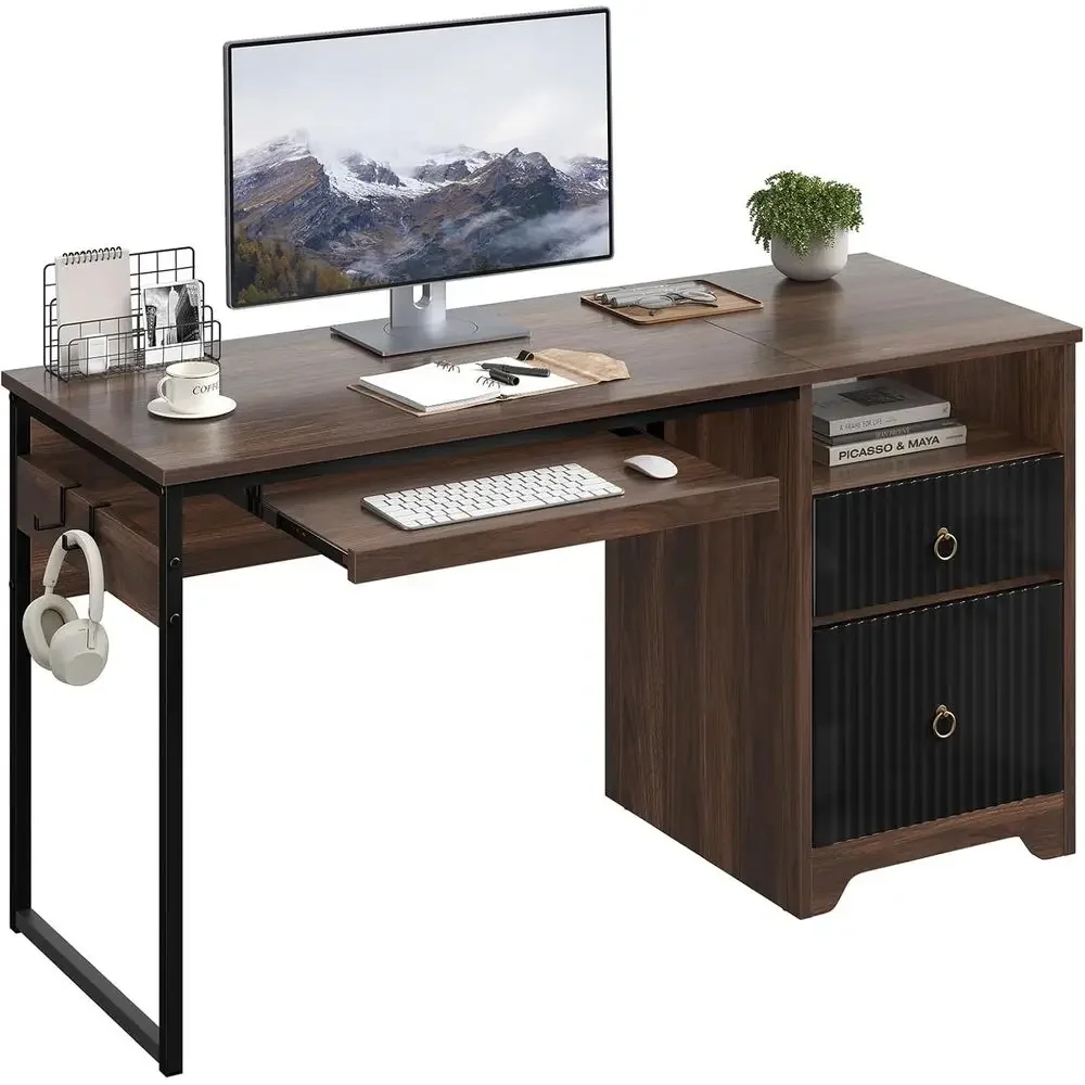 Letter Tray Desk - Mesa de computador em madeira cerejeira