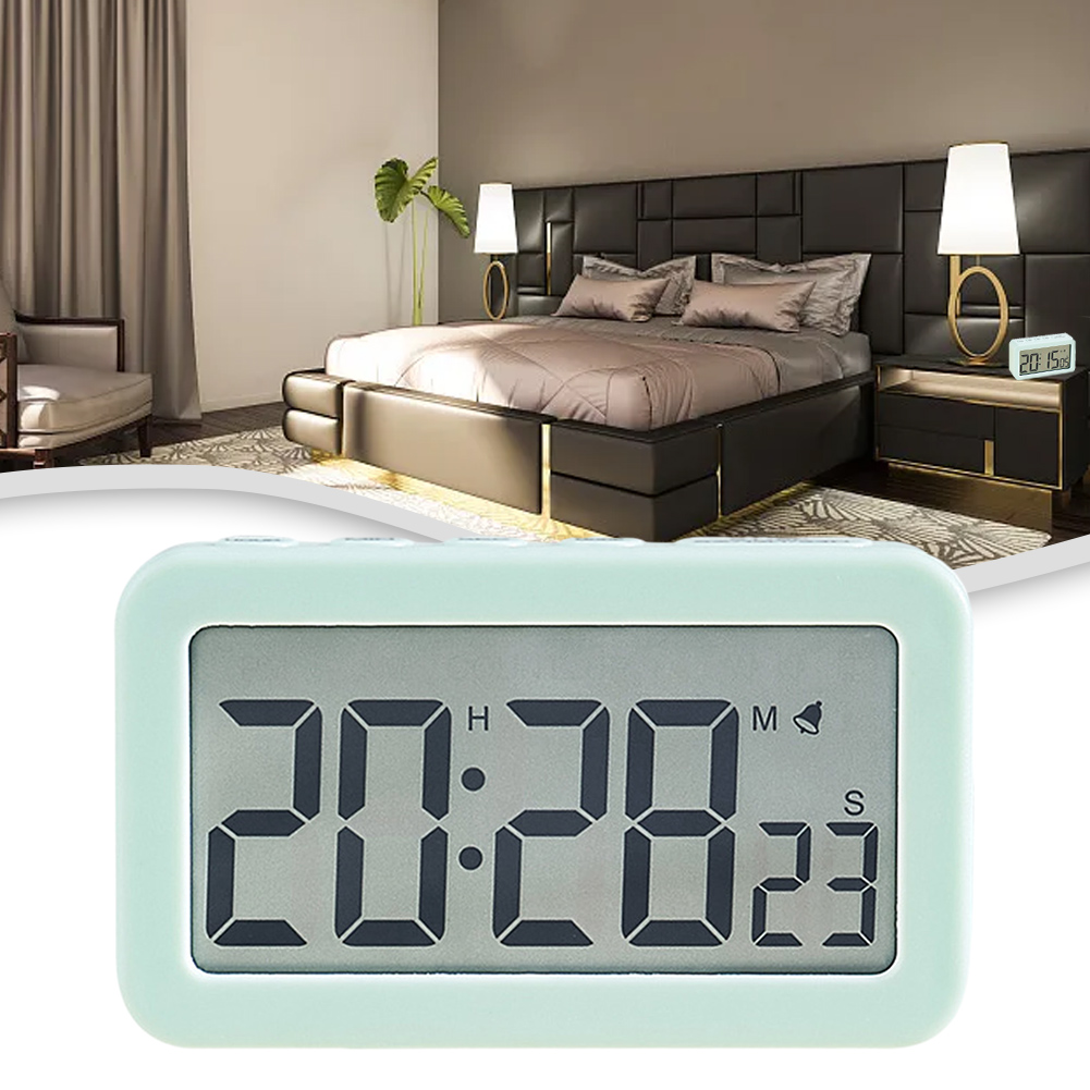 Led Desk Clock - Relógio Despertador Digital LED Branco, Rosa