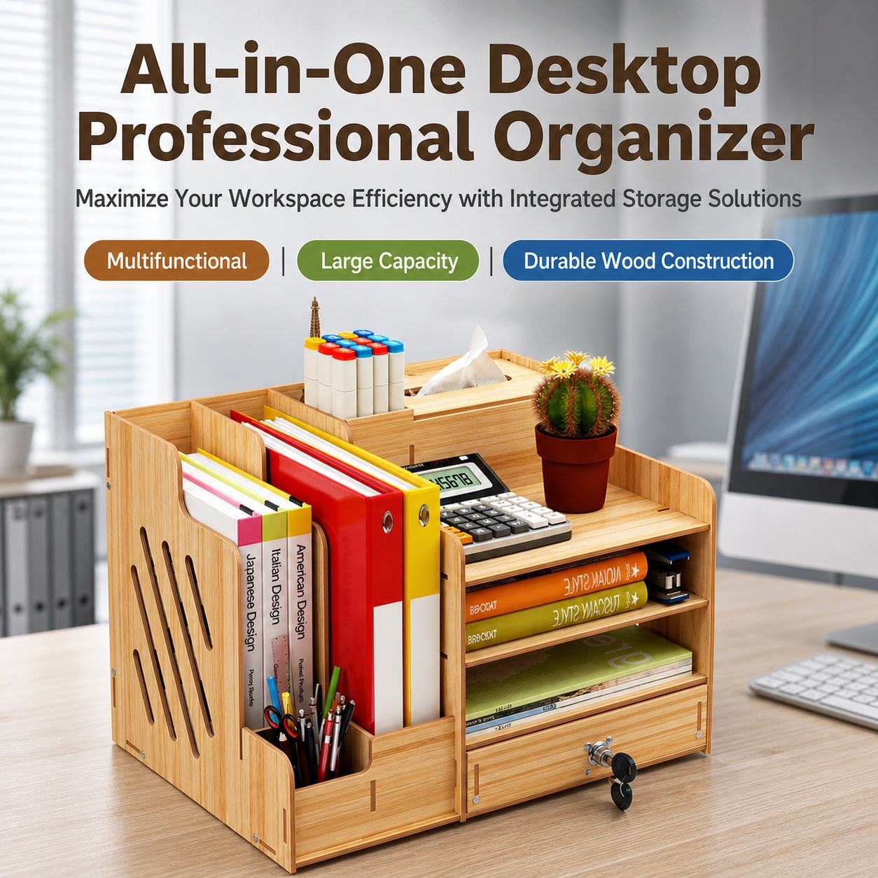Organizador de Mesa em Madeira - Letter Tray Desk avaliação e preço