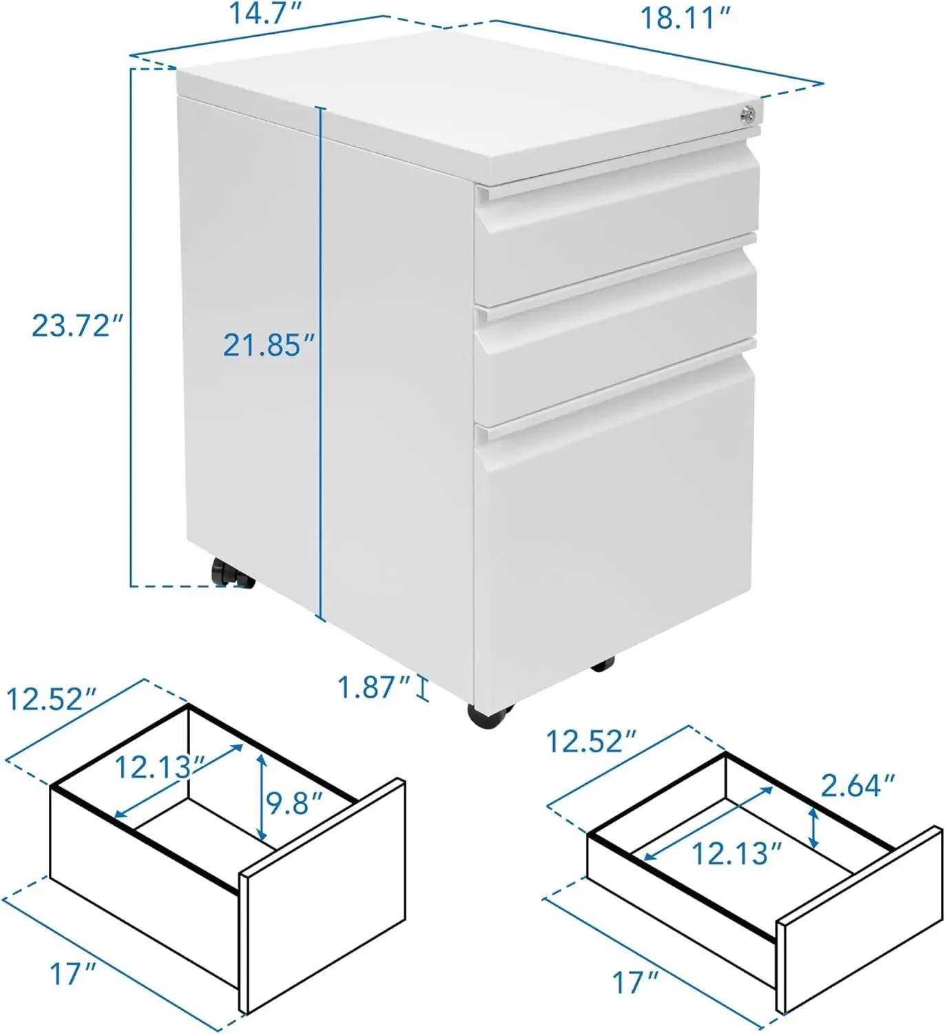Armário de Arquivo com 3 Gavet - Drawer Pedestal Cabinet avaliação e preço