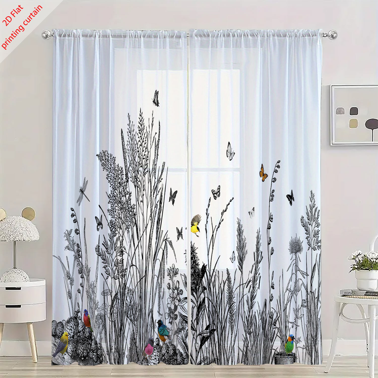 Cortina de Tela Transparente c - Home Office Windows avaliação e preço